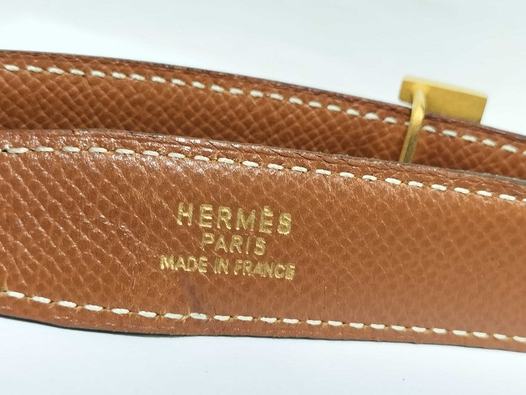 HERMES エルメス ベルト ミニ コンスタンス Hベルト ブラック ゴールド系 レザー レディース H金具 ゴールド金具 美品