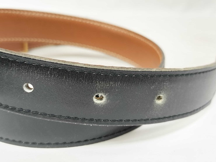 HERMES エルメス ベルト ミニ コンスタンス Hベルト ブラック ゴールド系 レザー レディース H金具 ゴールド金具 美品