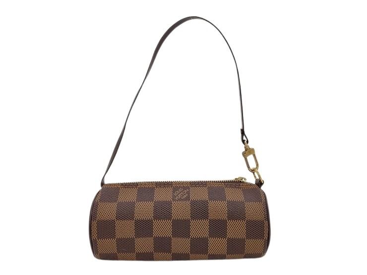 LOUIS VUITTON ルイヴィトン ポーチ パピヨン30用ポーチ エベヌ（ブラウン）系 ダミエ レディース ゴールド金具 美品