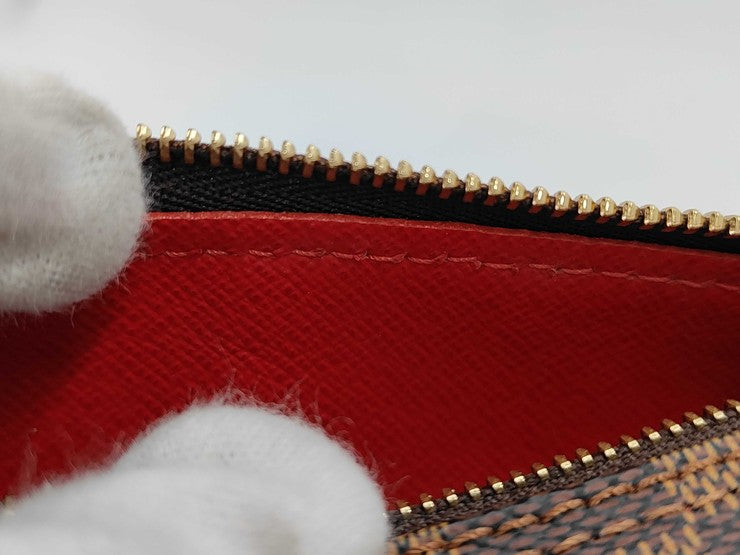 LOUIS VUITTON ルイヴィトン ポーチ パピヨン30用ポーチ エベヌ（ブラウン）系 ダミエ レディース ゴールド金具 美品