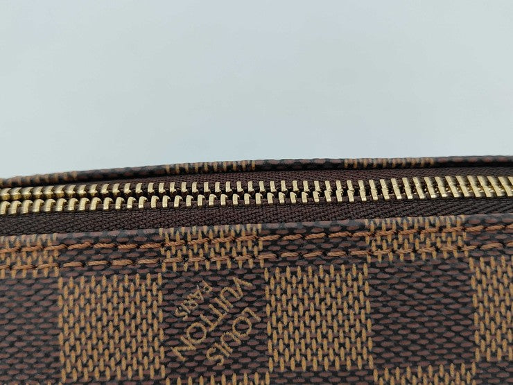 LOUIS VUITTON ルイヴィトン ポーチ パピヨン30用ポーチ エベヌ（ブラウン）系 ダミエ レディース ゴールド金具 美品