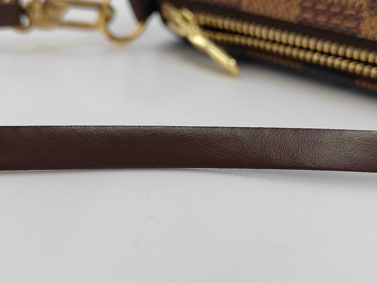 LOUIS VUITTON ルイヴィトン ポーチ パピヨン30用ポーチ エベヌ（ブラウン）系 ダミエ レディース ゴールド金具 美品