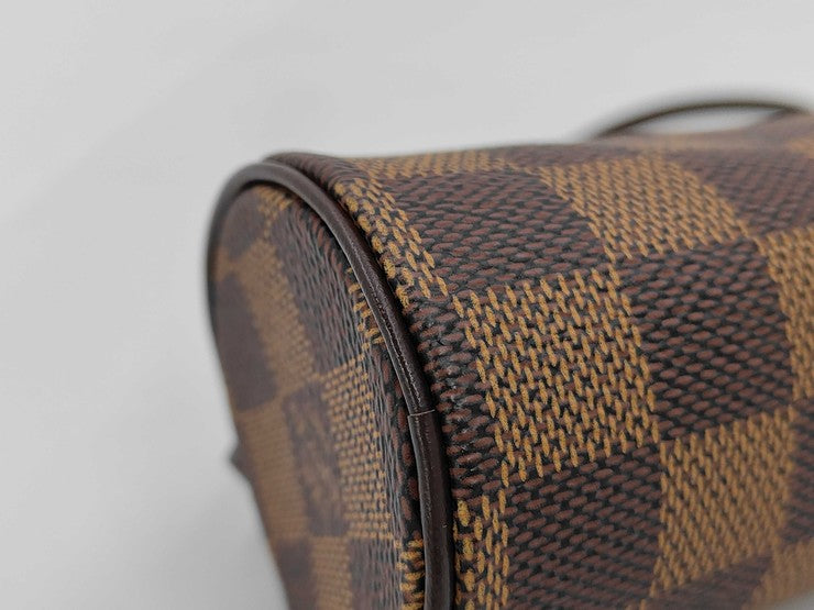 LOUIS VUITTON ルイヴィトン ポーチ パピヨン30用ポーチ エベヌ（ブラウン）系 ダミエ レディース ゴールド金具 美品
