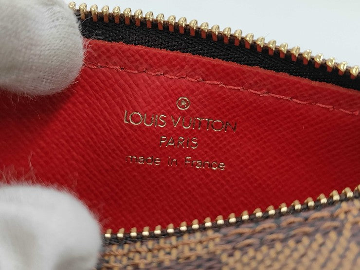 LOUIS VUITTON ルイヴィトン ポーチ パピヨン30用ポーチ エベヌ（ブラウン）系 ダミエ レディース ゴールド金具 美品