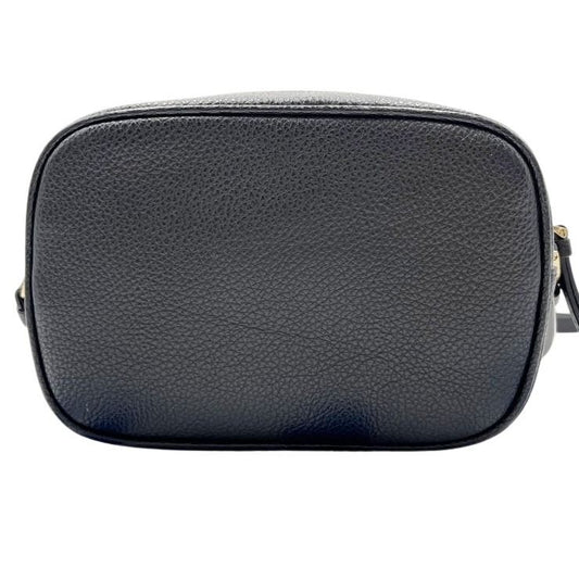 Salvatore Ferragamo フェラガモ ショルダーバッグ ヴァラリボン EE-21 H498 ブラック系 レザー レディース ゴールド金具 美品