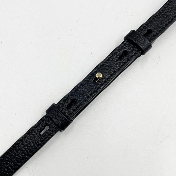 Salvatore Ferragamo フェラガモ ショルダーバッグ ヴァラリボン EE-21 H498 ブラック系 レザー レディース ゴールド金具 美品