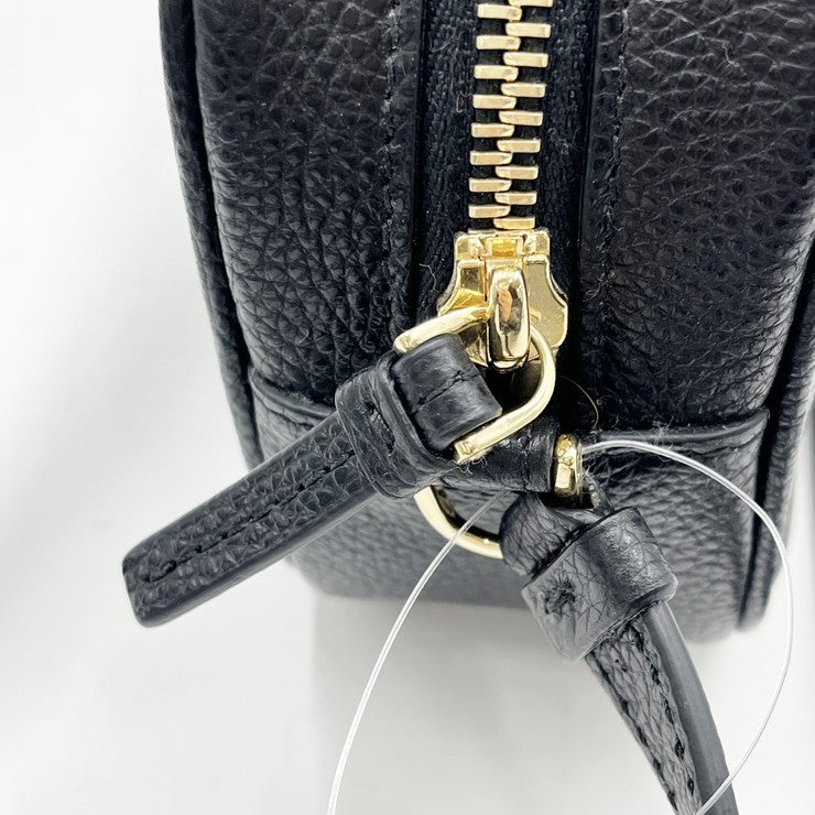 Salvatore Ferragamo フェラガモ ショルダーバッグ ヴァラリボン EE-21 H498 ブラック系 レザー レディース ゴールド金具 美品