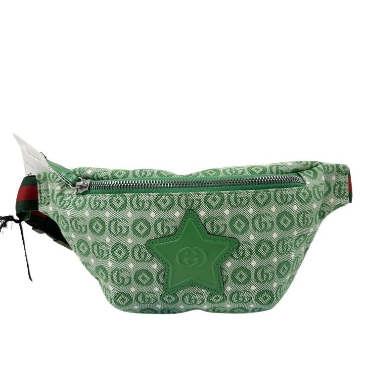 GUCCI グッチ ウエストバッグ チルドレンズ 502095 グリーン系 キャンバス ユニセックス スター 星 GGロゴ 超美品