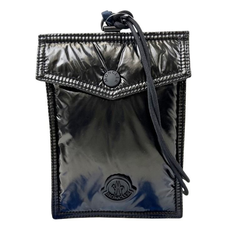 MONCLER モンクレール スマートフォンホルダー POCKET PHONE CASE 6B00001 ブラック系 ナイロン ユニセックス 美品