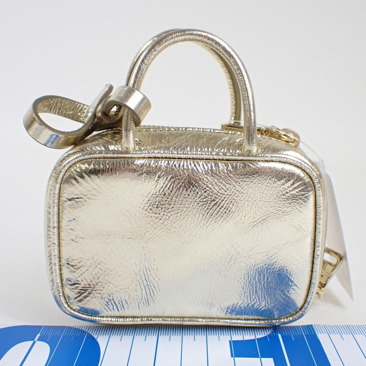 miu miu ミュウミュウ バッグチャーム マイクロバッグチャーム 5NR036 ゴールド系 レザー レディース ミニ 美品