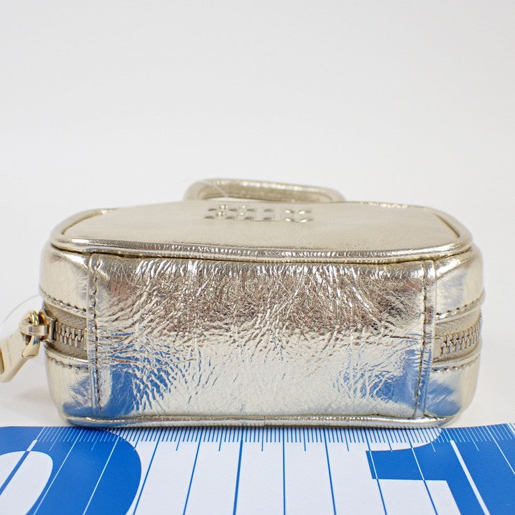 miu miu ミュウミュウ バッグチャーム マイクロバッグチャーム 5NR036 ゴールド系 レザー レディース ミニ 美品