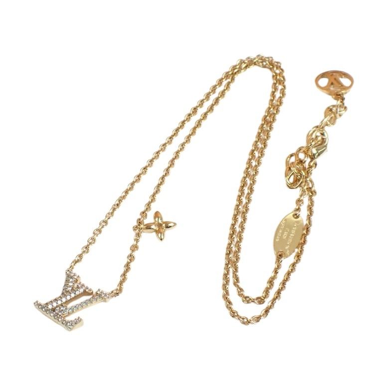 LOUIS VUITTON ルイヴィトン ネックレス LV アイコニック ネックレス M00596 ゴールド系 メタル レディース 美品