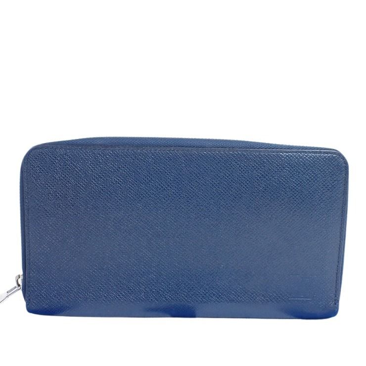 LOUIS VUITTON ルイヴィトン 長財布 ジッピー オーガナイザー M30515 ブルーマリーヌ(ネイビー系) タイガ メンズ ラウンドファスナー トラベルケース シルバー金具 美品