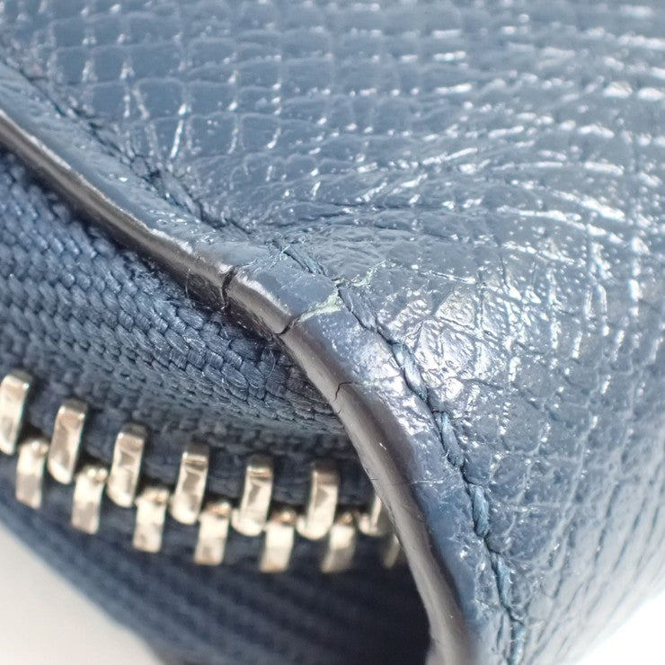 LOUIS VUITTON ルイヴィトン 長財布 ジッピー オーガナイザー M30515 ブルーマリーヌ(ネイビー系) タイガ メンズ ラウンドファスナー トラベルケース シルバー金具 美品