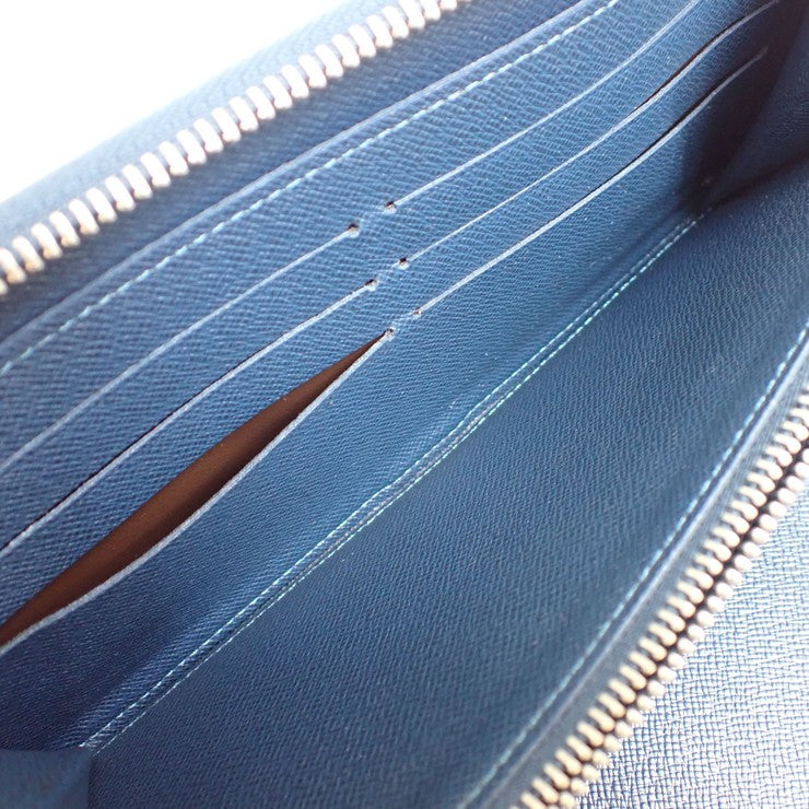 LOUIS VUITTON ルイヴィトン 長財布 ジッピー オーガナイザー M30515 ブルーマリーヌ(ネイビー系) タイガ メンズ ラウンドファスナー トラベルケース シルバー金具 美品