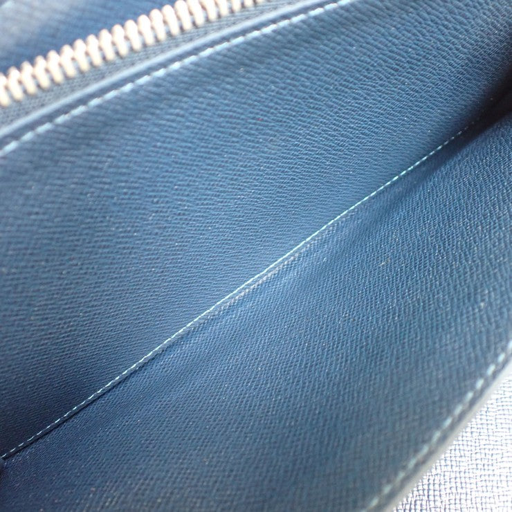 LOUIS VUITTON ルイヴィトン 長財布 ジッピー オーガナイザー M30515 ブルーマリーヌ(ネイビー系) タイガ メンズ ラウンドファスナー トラベルケース シルバー金具 美品