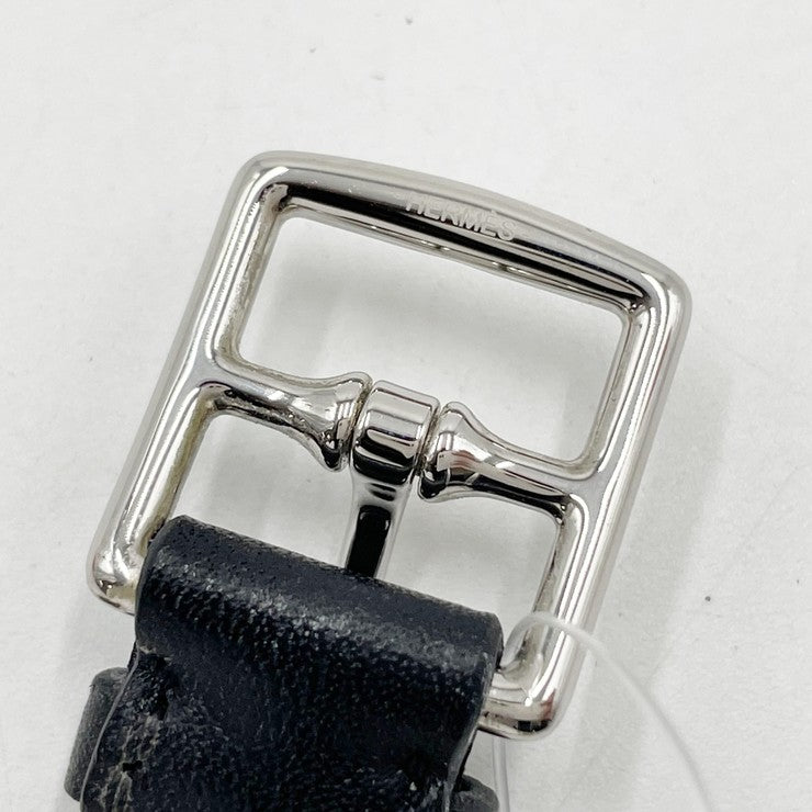 HERMES エルメス ブレスレット エトリヴィエール ダービー ブラック カーキ系 カーフ レディース シルバー金具