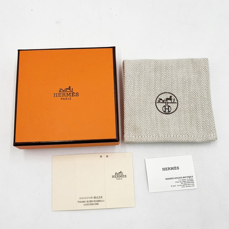 HERMES エルメス ブレスレット エトリヴィエール ダービー ブラック カーキ系 カーフ レディース シルバー金具