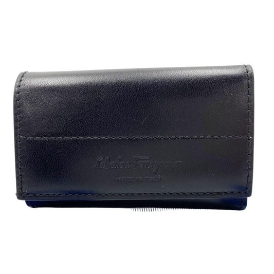 Salvatore Ferragamo フェラガモ キーケース AQ-66 4518 ブラック系 レザー ユニセックス 6連 シルバー金具