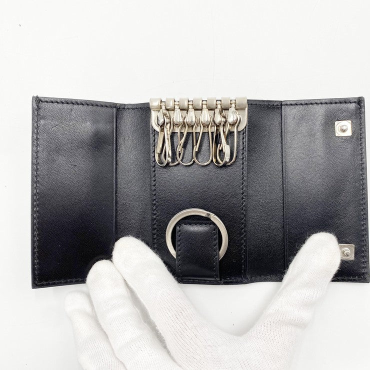 Salvatore Ferragamo フェラガモ キーケース AQ-66 4518 ブラック系 レザー ユニセックス 6連 シルバー金具
