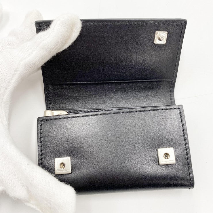Salvatore Ferragamo フェラガモ キーケース AQ-66 4518 ブラック系 レザー ユニセックス 6連 シルバー金具