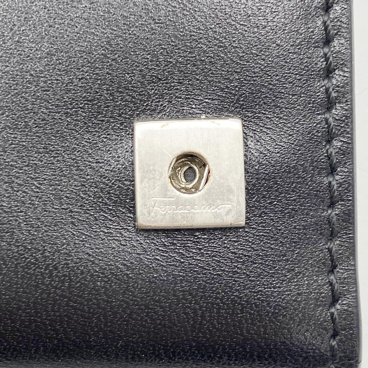 Salvatore Ferragamo フェラガモ キーケース AQ-66 4518 ブラック系 レザー ユニセックス 6連 シルバー金具