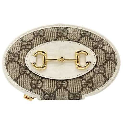 GUCCI グッチ コインケース GGスプリーム ホースビット 622040 アイボリー ベージュ系 レザー PVC レディース ゴールド金具 美品