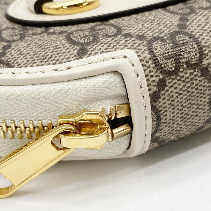 GUCCI グッチ コインケース GGスプリーム ホースビット 622040 アイボリー ベージュ系 レザー PVC レディース ゴールド金具 美品