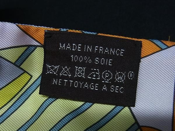 HERMES エルメス リボンスカーフ ツイリー Les Murmures De La foret 森のささやき オレンジ系×マルチカラー シルク100% レディース 美品