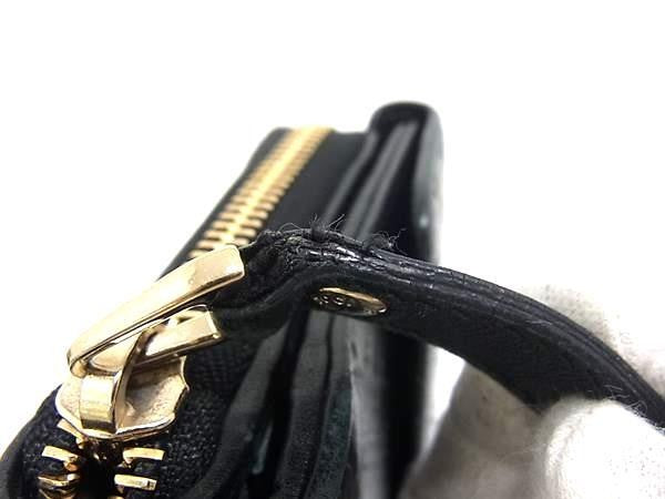 GUCCI グッチ 長財布 マイクログッチシマ ジップアラウンド ウォレット 449364 ブラック系 レザー ユニセックス フラップ 二つ折り財布 ラウンドファスナー 美品