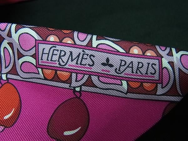 HERMES エルメス リボンスカーフ ツイリー PARURES DES MAHARAJAS マハラジャの装身具 H063254S 06 フューシャ マルチカラー系 シルク100％ レディース 超美品