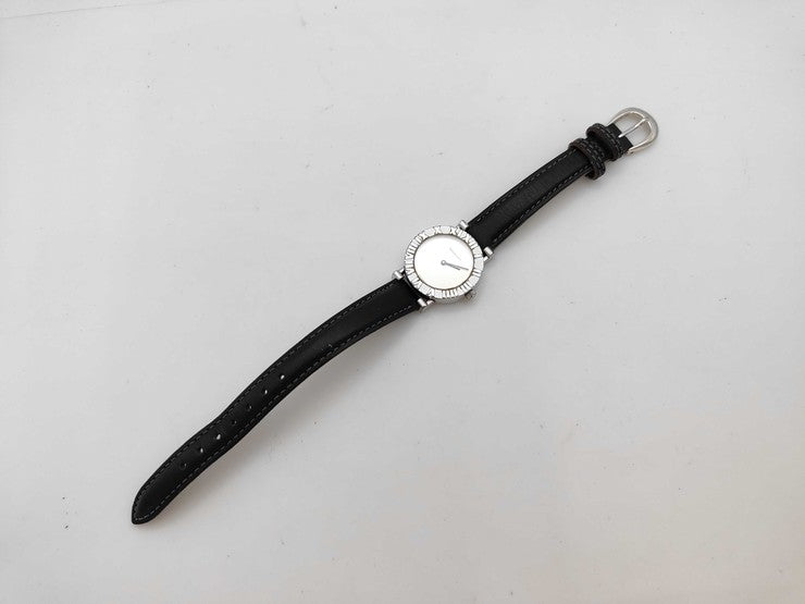 Tiffany&Co. ティファニー 腕時計 アトラス L0640 シルバー ブラック系 SV925 レザー レディース 2針 クオーツ 美品