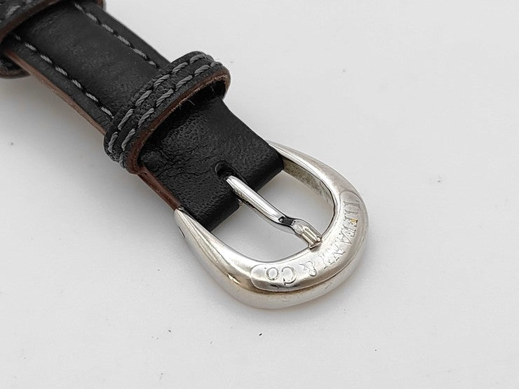 Tiffany&Co. ティファニー 腕時計 アトラス L0640 シルバー ブラック系 SV925 レザー レディース 2針 クオーツ 美品