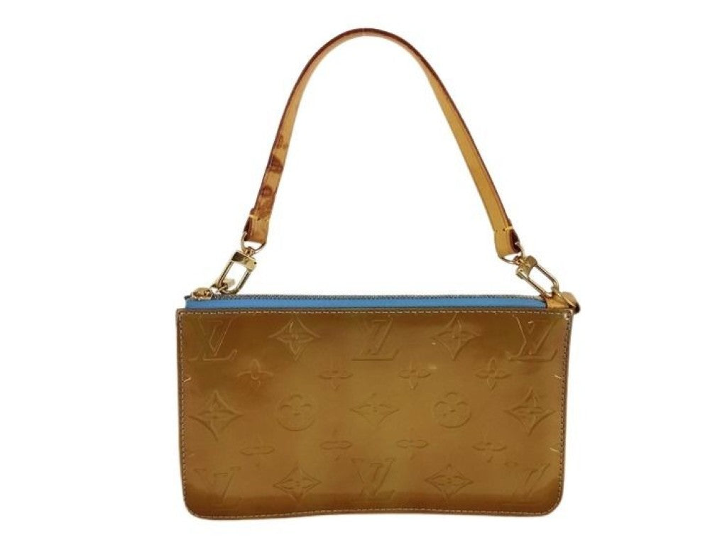 LOUIS VUITTON ルイヴィトン ポーチ レキシントン M91011 グリーン系 モノグラムヴェルニ レディース ハンドバッグ ゴールド金具