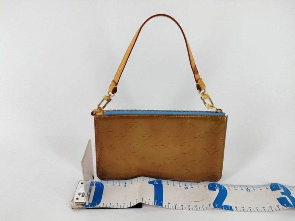LOUIS VUITTON ルイヴィトン ポーチ レキシントン M91011 グリーン系 モノグラムヴェルニ レディース ハンドバッグ ゴールド金具