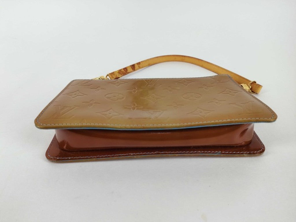 LOUIS VUITTON ルイヴィトン ポーチ レキシントン M91011 グリーン系 モノグラムヴェルニ レディース ハンドバッグ ゴールド金具
