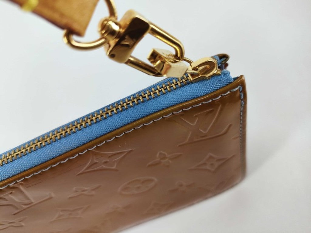 LOUIS VUITTON ルイヴィトン ポーチ レキシントン M91011 グリーン系 モノグラムヴェルニ レディース ハンドバッグ ゴールド金具