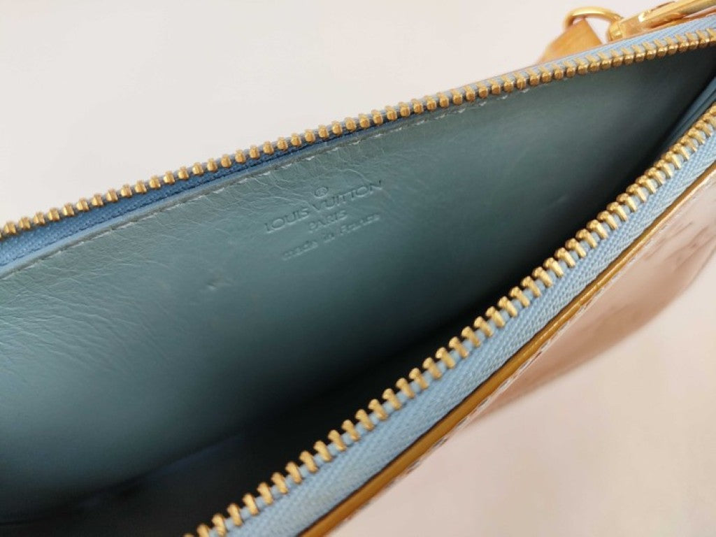 LOUIS VUITTON ルイヴィトン ポーチ レキシントン M91011 グリーン系 モノグラムヴェルニ レディース ハンドバッグ ゴールド金具