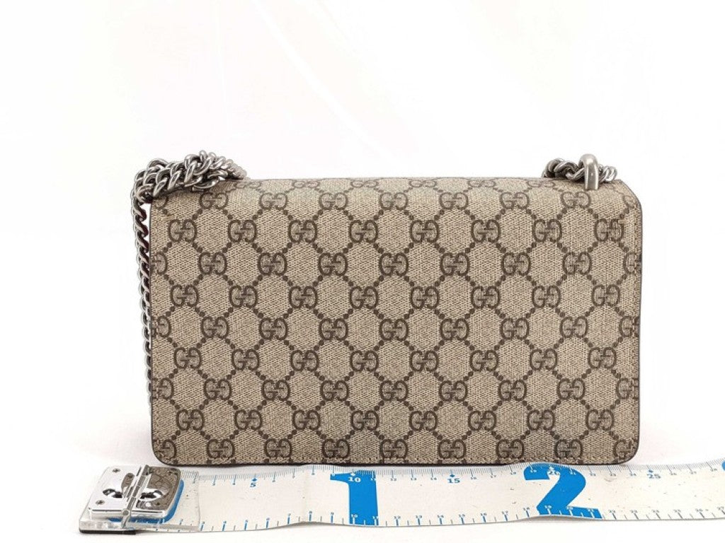 GUCCI グッチ ショルダーバッグ デュオニソス 499623 ベージュ レッド系 GGスプリームキャンバス レディース チェーン シルバー金具 美品