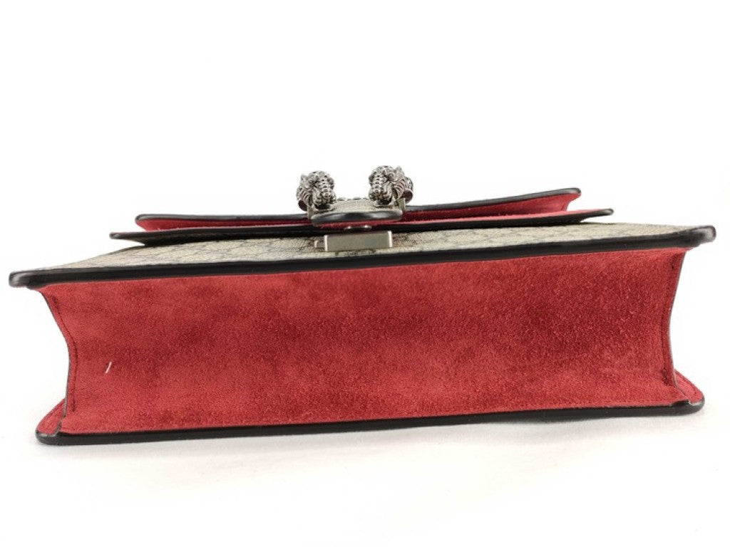 GUCCI グッチ ショルダーバッグ デュオニソス 499623 ベージュ レッド系 GGスプリームキャンバス レディース チェーン シルバー金具 美品
