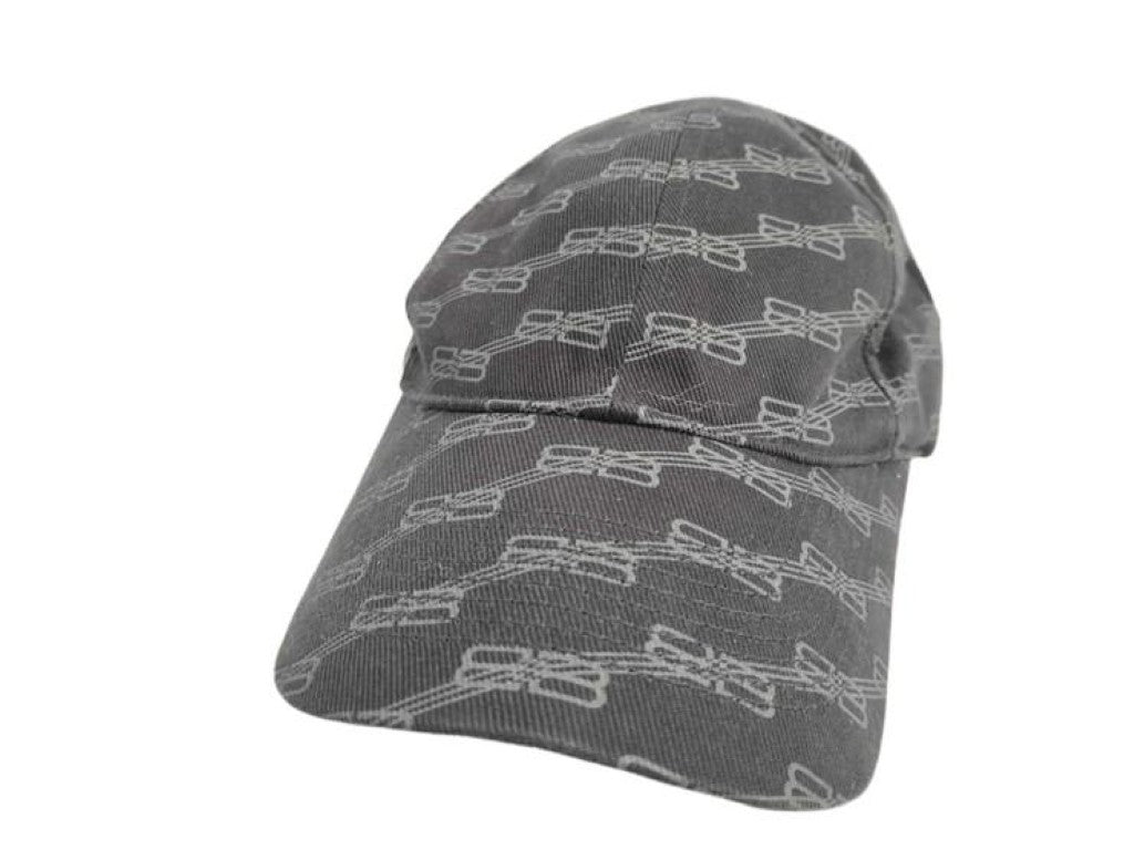 BALENCIAGA バレンシアガ キャップ BBロゴ 704104 グレー系 コットン ユニセックス 美品