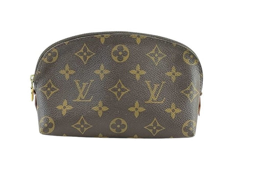 LOUIS VUITTON ルイヴィトン ポーチ ポシェットコスメティック M47515 ブラウン系 モノグラム レディース ゴールド金具 美品