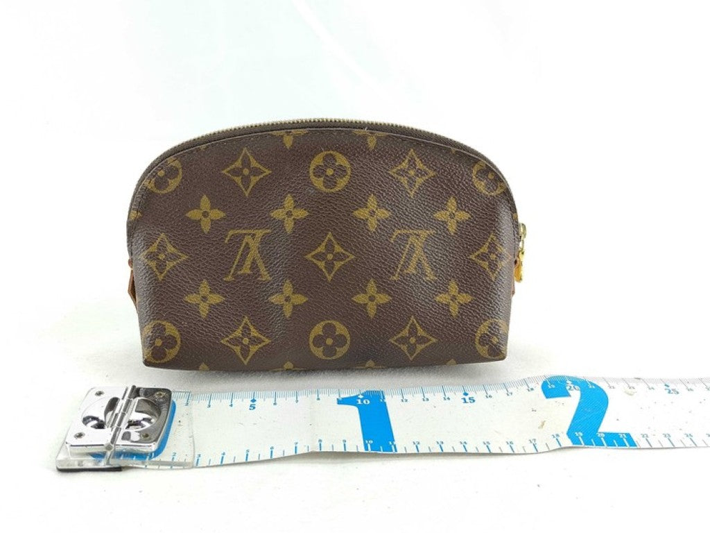 LOUIS VUITTON ルイヴィトン ポーチ ポシェットコスメティック M47515 ブラウン系 モノグラム レディース ゴールド金具 美品