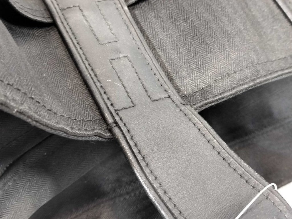HERMES エルメス ハンドバッグ アカプルコ PM ブラック系 トワルシェブロン レザー レディース シルバー金具 美品