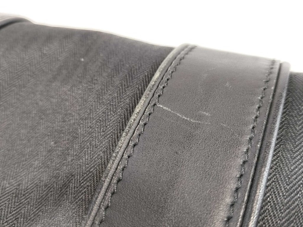 HERMES エルメス ハンドバッグ アカプルコ PM ブラック系 トワルシェブロン レザー レディース シルバー金具 美品