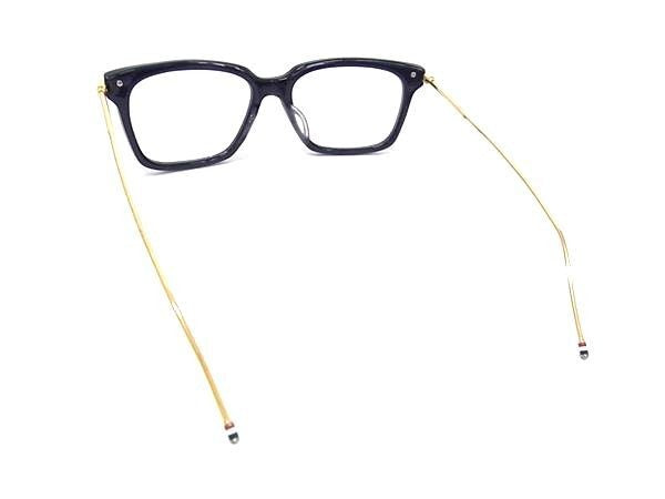 THOM BROWNE トム ブラウン メガネ メガネフレーム TB-701-D-NVY-GLD-53 ダークネイビー ゴールド系 アセテート メタル メンズ 伊達メガネ アイウェア 美品