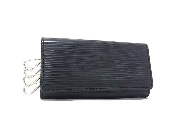 LOUIS VUITTON ルイヴィトン キーケース エピ ミュルティクレ4 M63822 ブラック系 レザー ユニセックス ４連 シルバー金具 美品
