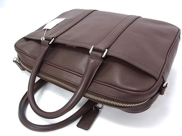 COACH コーチ ビジネスバッグ レキシントン ジップ トップ ブリーフ F71066 ブラウン系 レザー メンズ 2WAY ショルダーバッグ 超美品