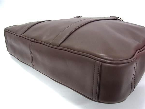 COACH コーチ ビジネスバッグ レキシントン ジップ トップ ブリーフ F71066 ブラウン系 レザー メンズ 2WAY ショルダーバッグ 超美品