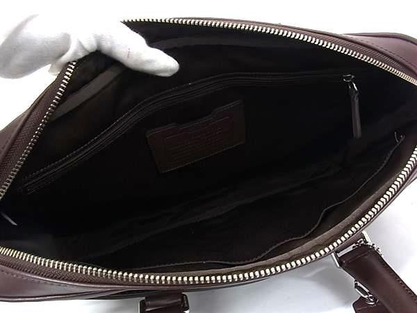 COACH コーチ ビジネスバッグ レキシントン ジップ トップ ブリーフ F71066 ブラウン系 レザー メンズ 2WAY ショルダーバッグ 超美品